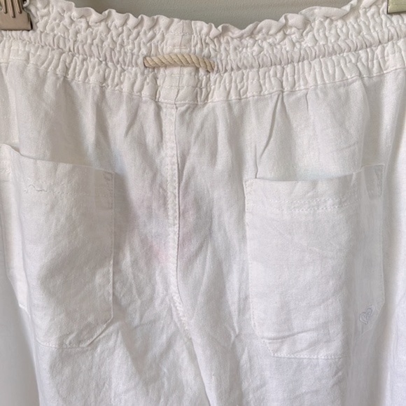 Nwt Roxy Women’s Oceanside Flare Wide Leg Sea Salt Linen Blend Pants XL - Picture 11 of 15